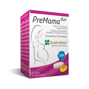 Premama duo quatrefolic 30 tableta / 30 mekih kapsula