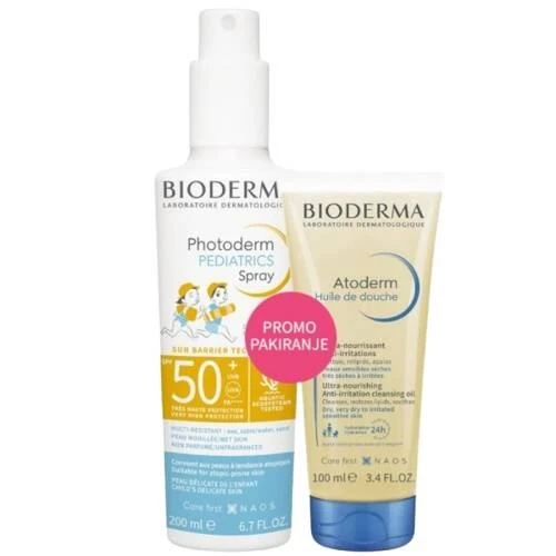 Bioderma photoderm pediatrics sprej 200ml+ bioderma atoderm ulje 100ml promo