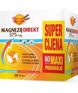 NATURAL WEALTH Magnezij Direkt 375 mg + B + C, 60 vrećica