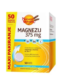 NATURAL WEALTH Magnezij 375 mg + B1 + B6 + C, 50 šumećih tableta(PROMO)